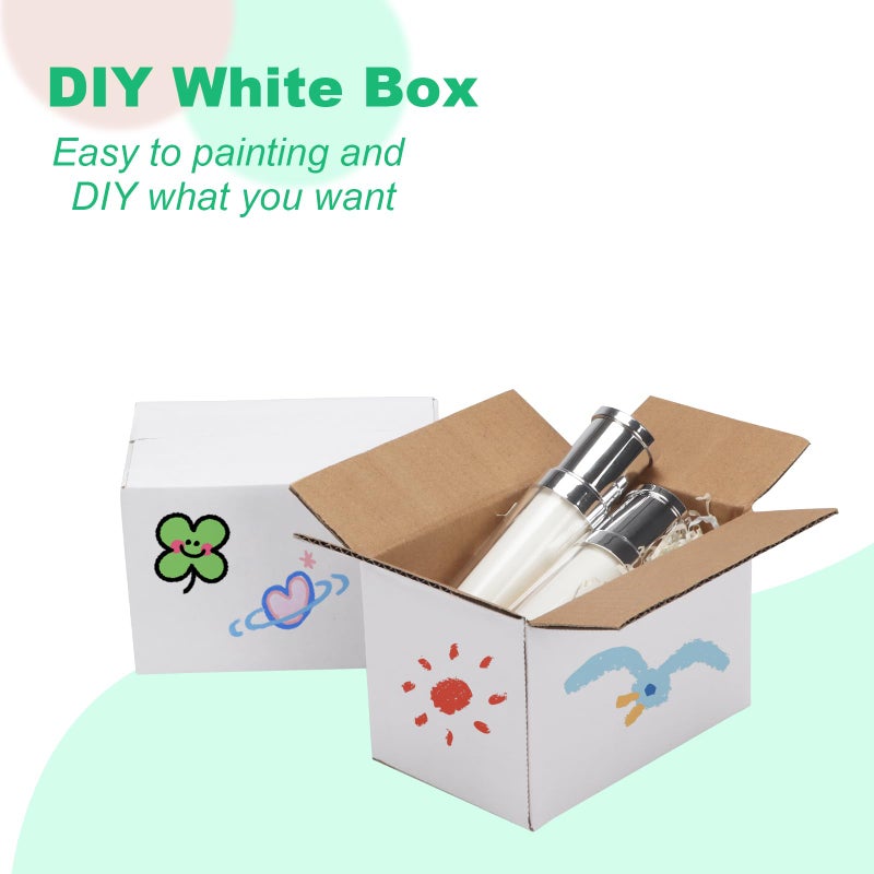 PETAFLOP Cardboard Boxes 6x4x4 Shipping Boxes White Kraft Corrugated Small Mailer Boxes, 25 Pack - Image 3